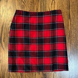 Talbots Red Plaid Holiday Wrap Skirt 2